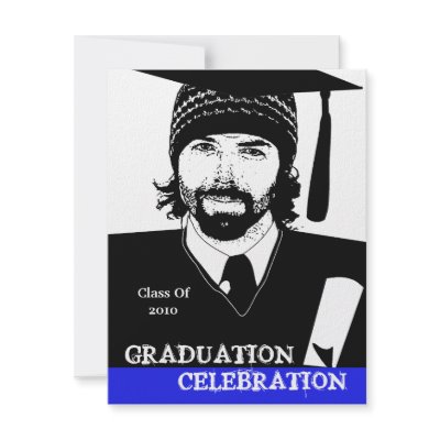 Cartoon Head Insert Graduation Party Invitation by pixibition