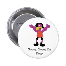 Cartoon Hip Hop Bird Button