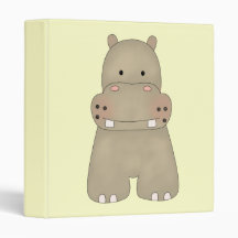 Cartoon Hippo 3 Ring Binders