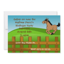 Cartoon Horse Birthday Invitation