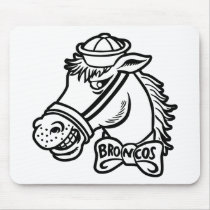Cartoon Horse Bronc Broncos Mouse Mat
