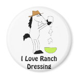 Cartoon Horse With Ranch Dressing Refrigerator Magnets