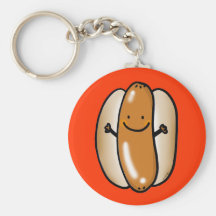 cartoon hot dog sausage keychain
