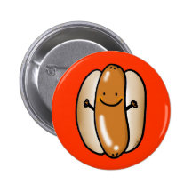 cartoon hot dog sausage pinback buttons