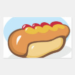 CARTOON HOTDOG HOT DOG KETCHUP RELISH MAYO MUSTARD RECTANGLE STICKER