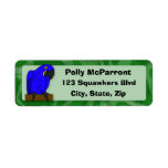 Cartoon Hyacinth Macaw Custom Return Address Label