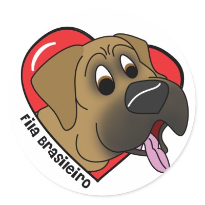 Cartoon I Love my Fila Brasileiro by MenagerieMayhem