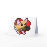 Cartoon I Love my German Shepherd Card