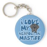 Cartoon I Love My Neapolitan Mastiff Keychain