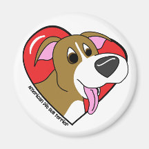 Cartoon I Love my Pit Bull Refrigerator Magnet