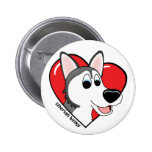 Cartoon I Love my Siberian Husky Pin