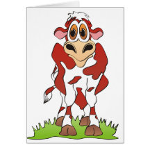 Cartoon Jersey Cow Greeting Card