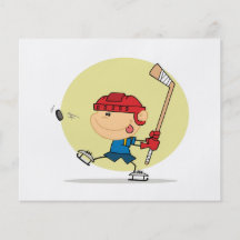 cartoon kid playing ice hockey design flyer design
