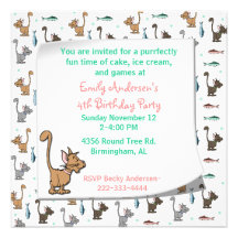 Cartoon Kitties Birthday Invitation