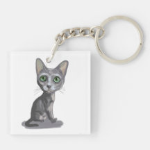 Cartoon Korat Acrylic Key Chain
