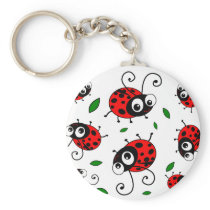 Cartoon ladybugs pattern key chain