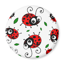 Cartoon ladybugs pattern magnets