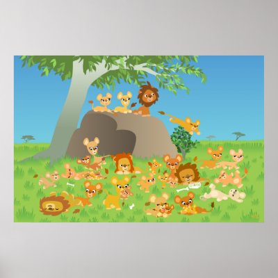 Cartoon Lion Pride custom print by Lioness_Graphics
