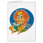 Cartoon Lion Reading cards