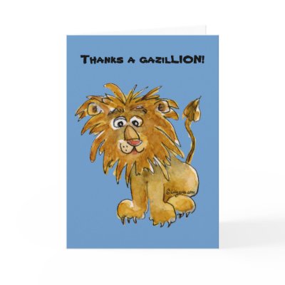 Cartoon Lion Thank You Cards by zooogle