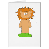 Cartoon Lion With Wild Hair cards