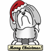 Cartoon Lowchen Christmas Ornament Photo Cut Out