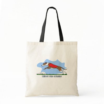 Cartoon Lure Coursing Whippet Tote Bag by MenagerieMayhem