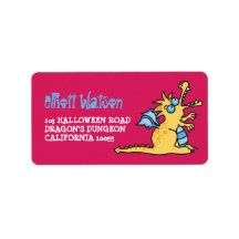 Cartoon Magic Dragon Halloween Address Labels