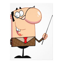 cartoon male teacher character announcements