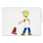Cartoon Man With BBQ Grill Card