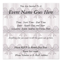 Cartoon Mauve Gift Bows Announcement