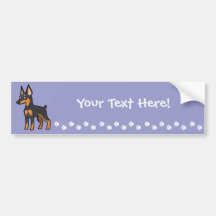 Cartoon Miniature Pinscher / Manchester Terrier Bumper Sticker
