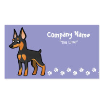 Cartoon Miniature Pinscher / Manchester Terrier Business Card Template
