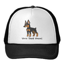 Cartoon Miniature Pinscher / Manchester Terrier Trucker Hats