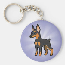Cartoon Miniature Pinscher / Manchester Terrier Key Chains