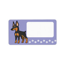 Cartoon Miniature Pinscher / Manchester Terrier Personalized Address Label