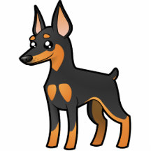 Cartoon Miniature Pinscher / Manchester Terrier Photo Cutouts