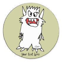Cartoon Monster Personalized Round Stickers