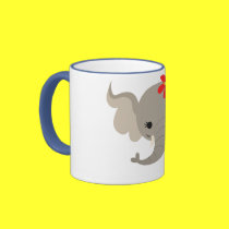 Cartoon Mother Elephant and Calf Mug