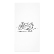 Cartoon Motorcycle Man Photo Cards