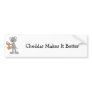 Cartoon Mouse Pouring Melted Cheedar Cheese Bumper Sticker