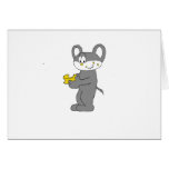 Cartoon Mouse With Cheese Greeting Card