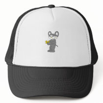Cartoon Mouse With Cheese Trucker Hat