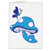 Cartoon Mushroom & Butterfly