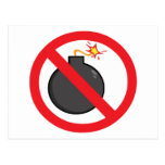 CARTOON NO BOMBS ALLOWED CAUSES PEACE POSTCARDS