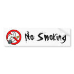 Cartoon No Smoking Sign Bumper Stickers