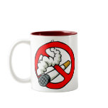 Cartoon No Smoking Sign Mugs