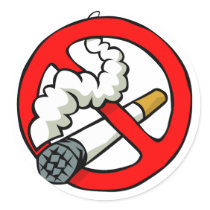 Cartoon No Smoking Sign Round Stickers