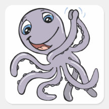 Cartoon Octopus Stickers