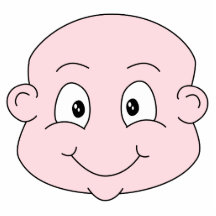 Cartoon of a cute baby, smiling. photo sculpture